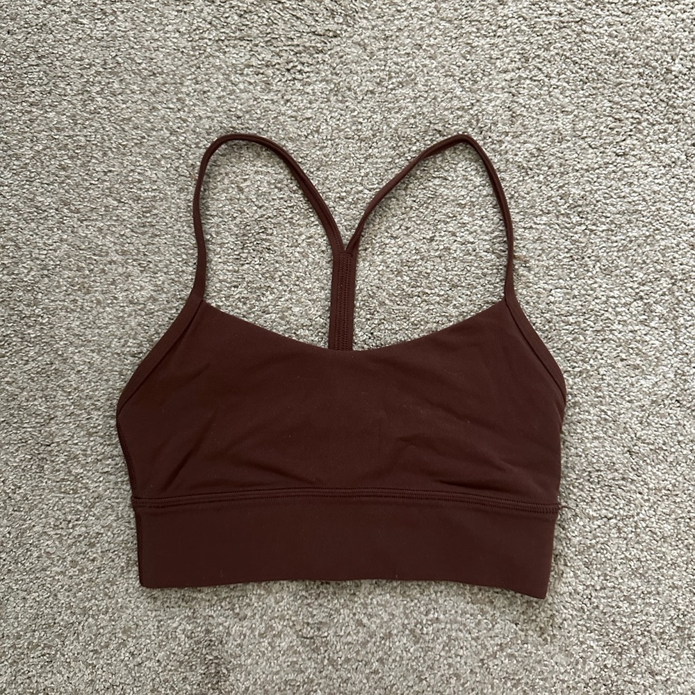 Lululemon Flow Y Nulu Longline Bra- Java